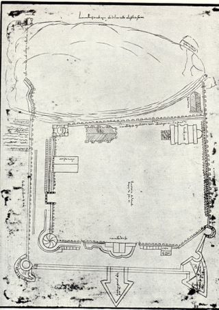 Plano de las fortificaciones de la ciudad de San Sebastián, realizado el año 1546 por el comendador Villaturiel.